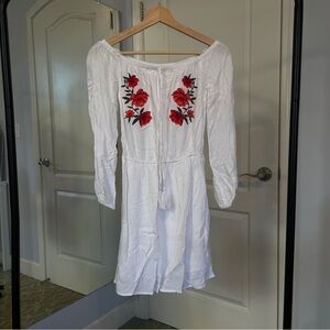 la hearts off the shoulder dress